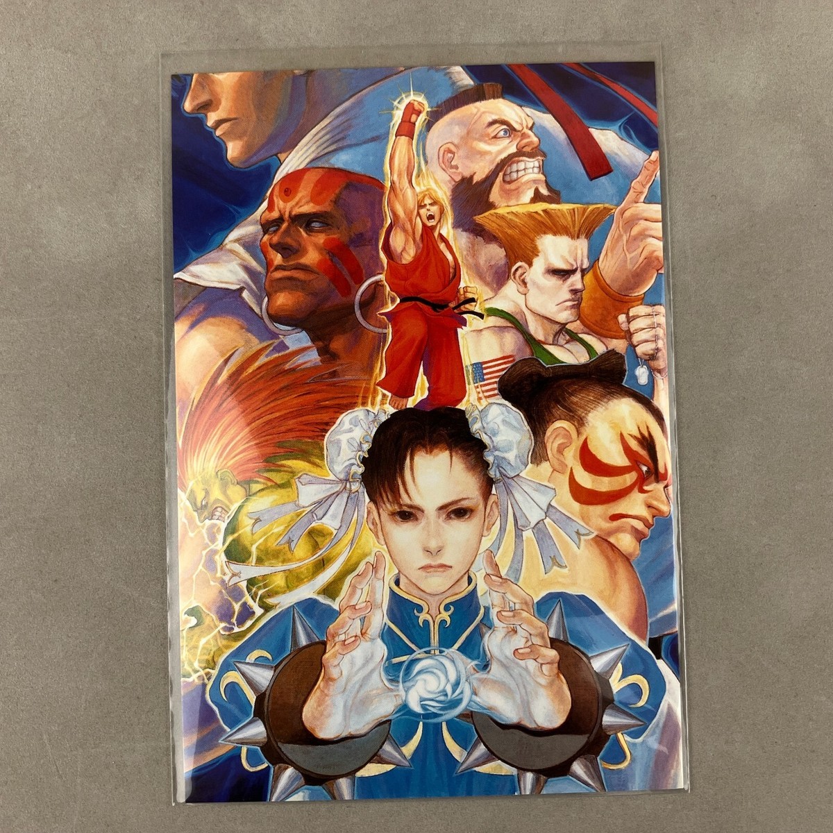 Vintage Capcom Street Fighter 2 Chun Li Splash Art Retro Postcard