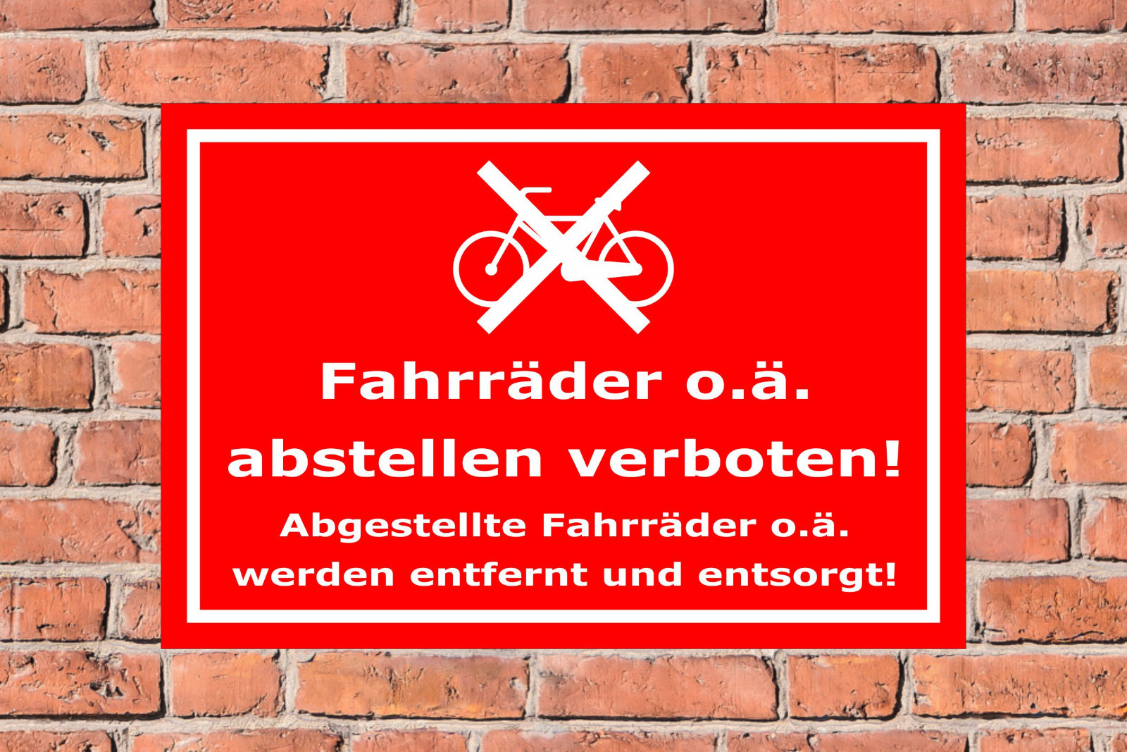 Hinweisschild 'Fahrräder Abstellen Verboten' – 15x10 Cm, Aus 3 Mm Aluverbund, Wetterfest