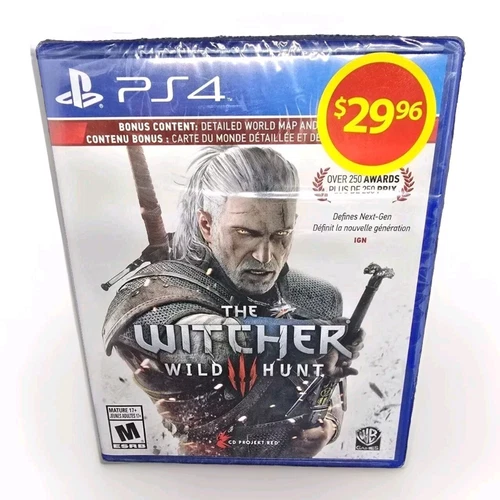 The Witcher 3 Wild Hunt PS4 PlayStation 4 Bonus Content *Brand NEW & Sealed*