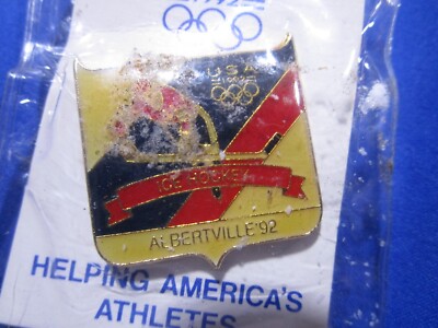 1992 Albertville Ice Hockey Olympic Pin USA BIN 5B