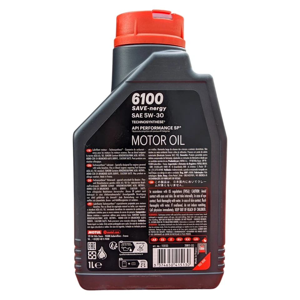 Motul 6100 Save Nergy 5w30 4 Lt Olio Motore Acea A5 B5 Motori Ford Jaguar Rover - Immagine 4 di 4