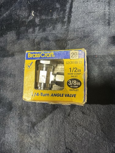 1/2” x 3/8” Shutoff Angle Valve Brasscraft Stop 1/4 Turn Y
