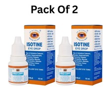 Pack of 2 Isotine Eye Drop Pure Herbal and 100 Genuine Eye Drops - 10ml