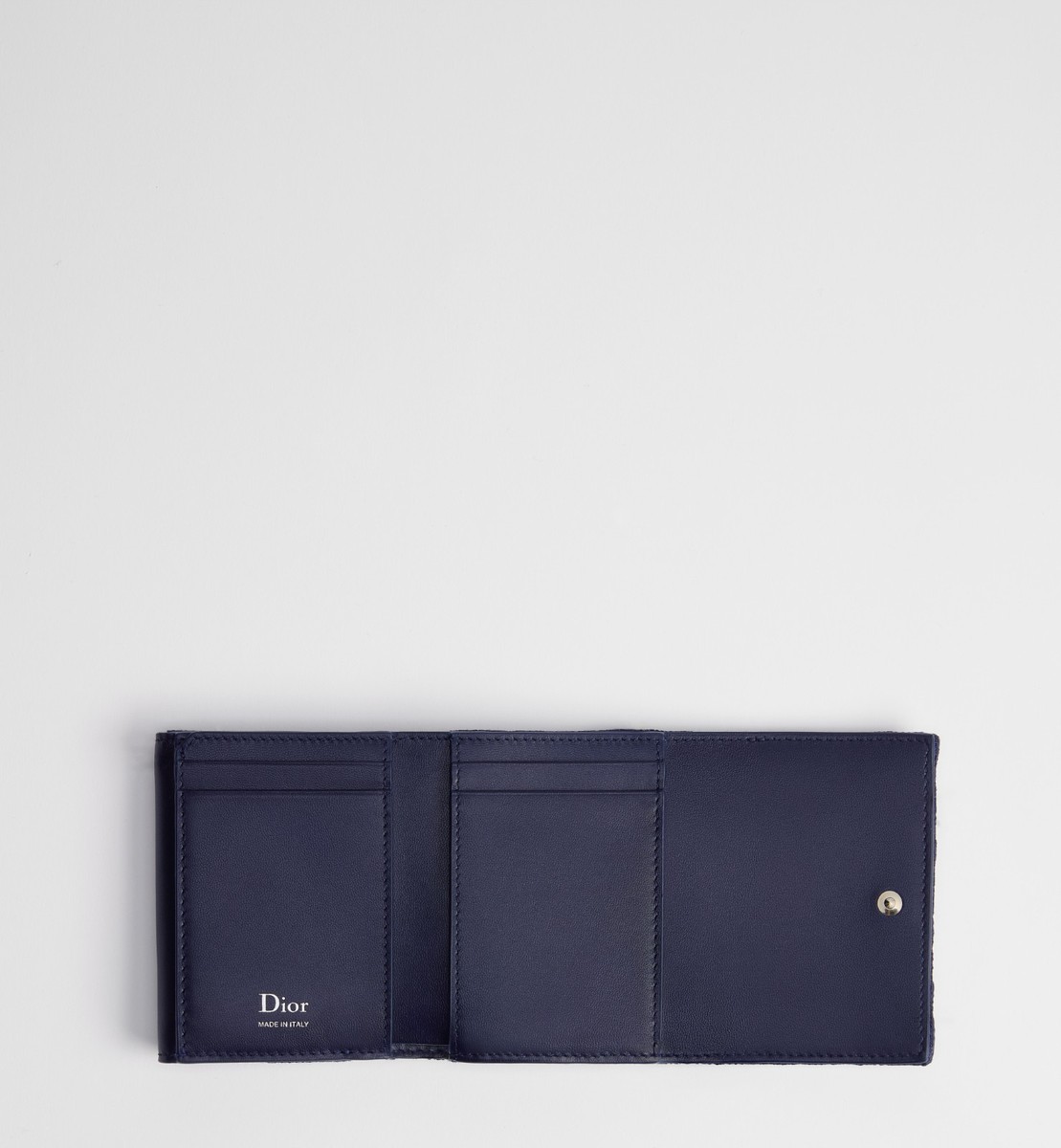 Dior Oblique Lotus Trifold Wallet Oblique Jacquard & Lace Blue JPN