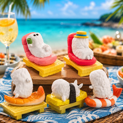Kawaii Lazy Sushi Blind Box Capsule Mini Food Figure 1 Random Japan Gashapon Toy