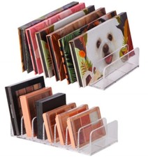 2-Pack Clear Cosmetic Organizers for Makeup Storage - Stackable Eyeshadow Pal...