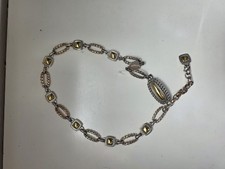 Brighton Vintage Silver/Gold Tone Link Chain Belt Southwestern Boho 34 Women's
