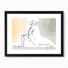 Low Lunge Pose Anjaneyasana Art Pri Framed Wall Art Poster Canvas Print Picture