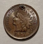 1901 Indian Head Cent - Gem BU - Holed -C00278