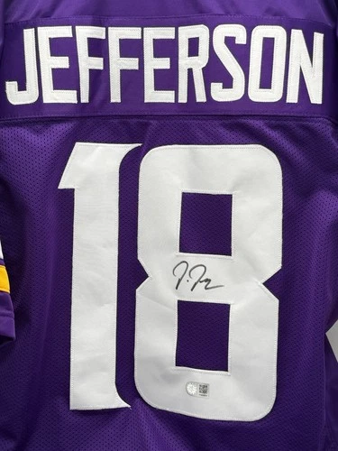 Justin Jefferson Signed Minnesota Vikings Jersey PC COA NFL ALL PRO Future HOF
