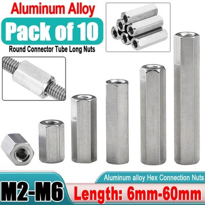 Langmutter M3 M4 M5 M6 M8 Aluminium Gewindemuffen - Sechskant Verbindungsmuffen