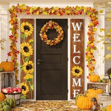 Tatuo Sunflower Welcome Hanging Banners Fall Porch As the Pictures Shown