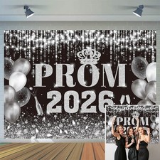 Prom 2026 Backdrop Congrats Grad Party Banner Photo Booth Props