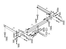 Swan Neck Tow Bar For Audi A8/S8 Saloon D3 (2002-2010) A-057