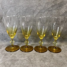 4 - Forever Amber Whiskey Sour Wine Glasses VTG 1960’s 4 Oz Libbey Glass