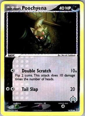 Team Aqua's Poochyena - 54/95 Reverse Holo Common Team Magma vs Team Aqua MP