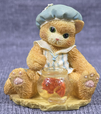 1994 Enesco Calico Kittens #505  Mischievous ''Fishing For A Friend'' #112453