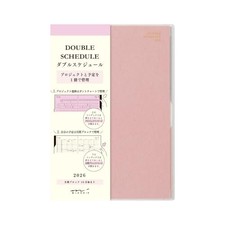 Midori Double Schedule Planner 2026 B6 Monthly Progress Light Pink 22383006