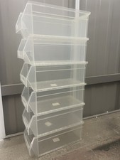 Stackable Storage boxes plastic bins garage workshop craft hobby lego X 6