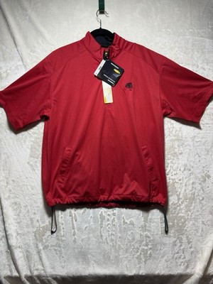 New Greg Norman Jacket Mens M Shirt Red Play Dry Golf 1/4 Zip Pullover Windproof