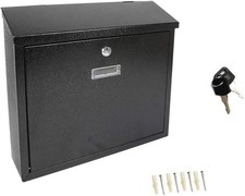 Lockable Letter Box Post Box Mail Box with Cover Outdoor Wall Mounted RRP £28.99