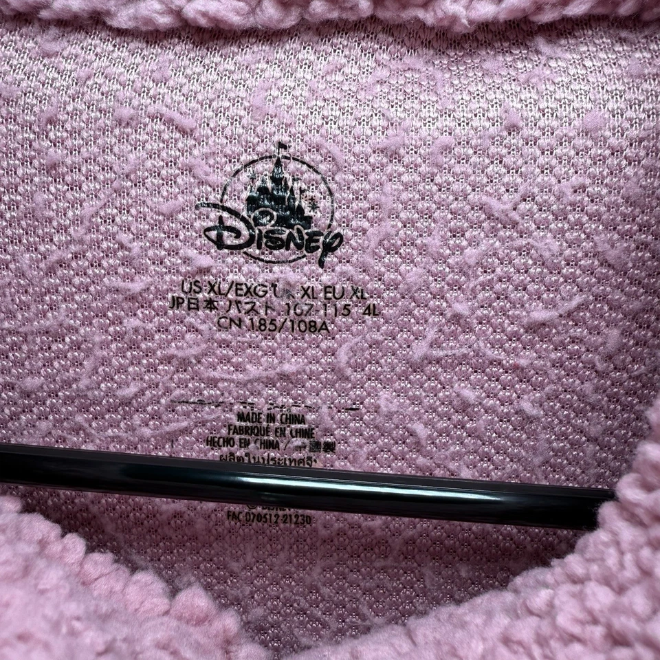 迪士尼拉链夹克夏尔巴羊毛粉色女式 XL 码带芯片和戴尔设计 — 第 4/4 张图片