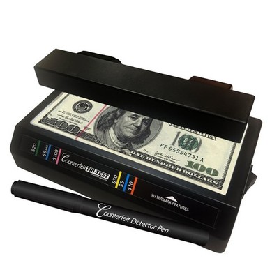 Tri Test - Counterfeit Bill Detector Machine w/AC Adapter - 3 Tests in 1 - Paper
