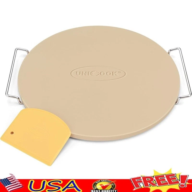 Pizza Stone Oven & Grill Cordierite Baking Stone Even Heat Moisture Absorption