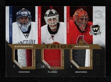 2007-08 The Cup Trios Jerseys 2/10 Miikka Kiprusoff Ray Emery Patch HOF av1