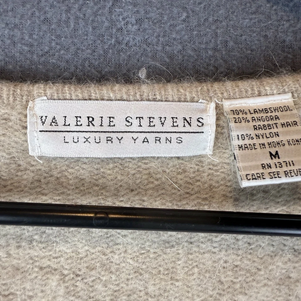 Suéter Cárdigan Valerie Stevens Luxury M Marfil Lana de Cordero Angora Cabello de Conejo Foto 4 de 4