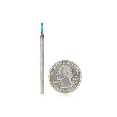 Amana Tool 51515-K Plastic Down-cut Spiral Single O Flute 1/16 x 1/4 x1/8 SC Bit