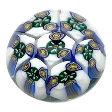 Vintage Murano Millefiori Art Glass Paperweight Signed VMI