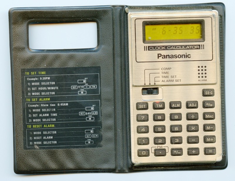 VINTAGE PANASONIC JE-8351U CLOCK CALCULATOR CIRCA 1975 WORKS WELL, NEW BATTERIES