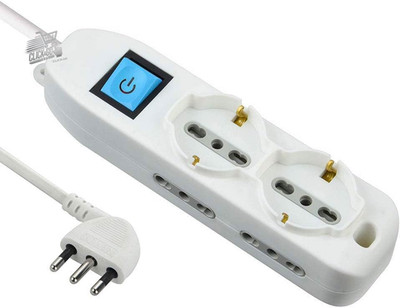 Schuko Bivalent 10/16A 6 Seater Electric Slipper Multi Outlet White Cable 620