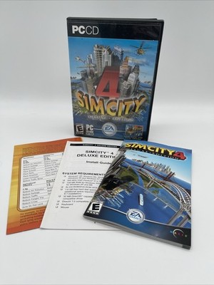 SimCity 4 Deluxe Edition PC Game EA Maxis 2-Disc Set with Manuals 2003 147407