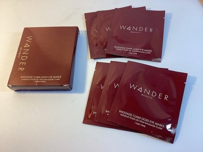 Wander Baggage Claim Gold Eye Masks 6 Sealed pairs New In Box