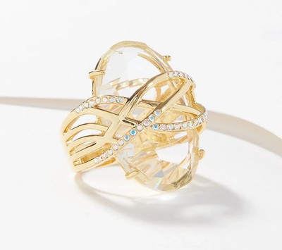 Kirks Folly Starfire Goldtone Ring, Size 5