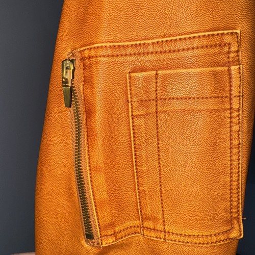 ZARA MAN Brown Orange Bomber Jacket - Picture 5 of 6