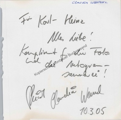 Original Autogramm Claudia Wenzel /// Autograph signiert signed signee We 280753