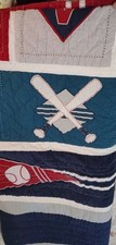 Pottery Barn Kids Blanket Sports Full size Cotton boys Room Baseball