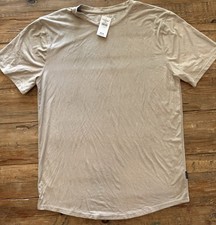 NWT Men  s Nova Pure Cashmere Suede Zip Tee Tan Size XL