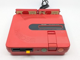 Sharp Twin Famicom AN-500R Red/Black | New Belt | Fully Tested 5 Games