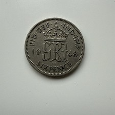 COLLECTABLE SIX PENCE COIN SIXPENCE 1948 KING GEORGE VI. Free UK Post. L6