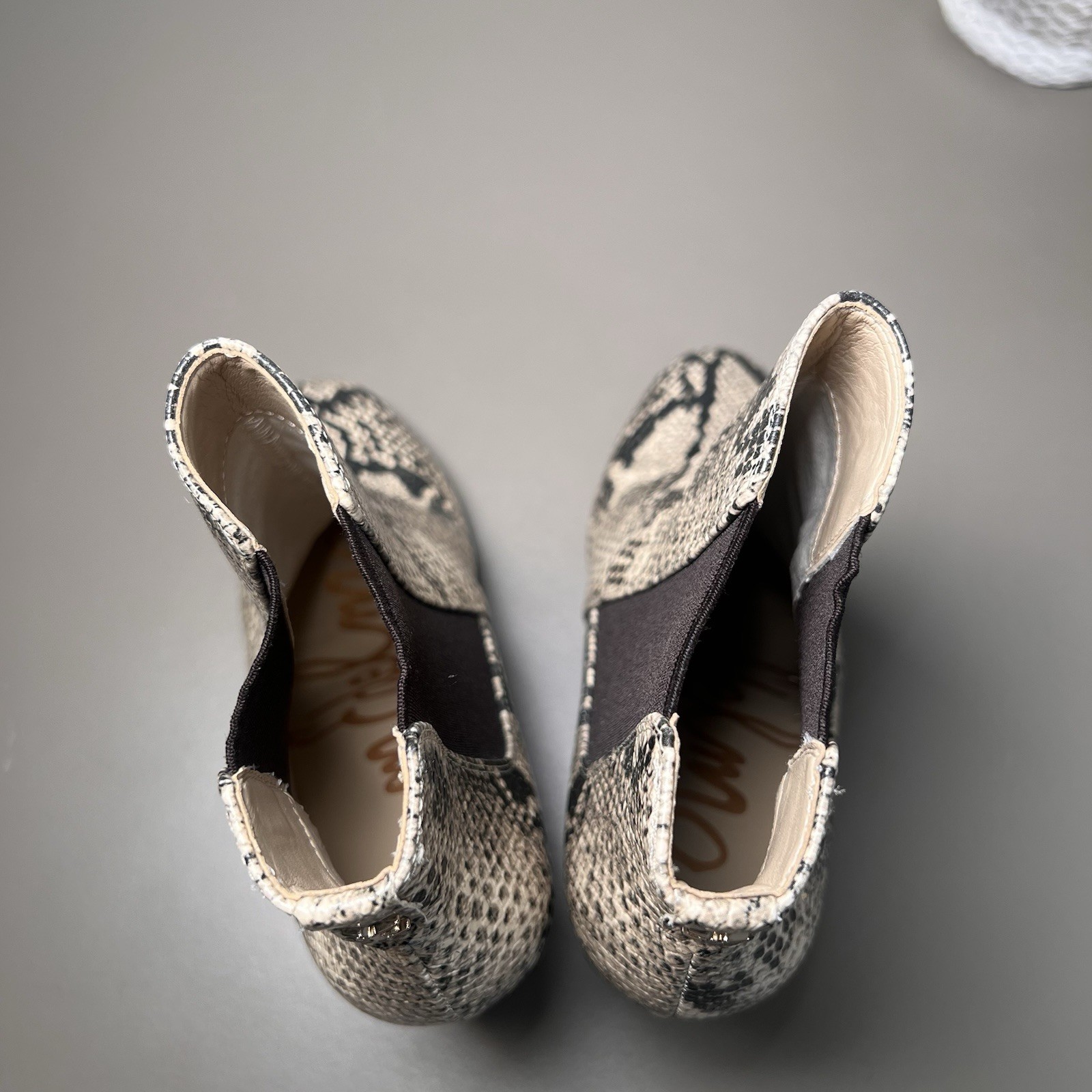 Sam Edelman Case Snake Print Python Heeled  Booti… - image 4