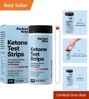 Keto Diet Tracker: 100 Urine  Strips for Effortless Ketosis Monitoring