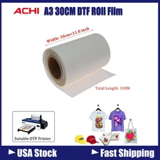 30cm ACHI DTF Roll Film PreTreat Heat Transfer Paper For A3 DTF Printer