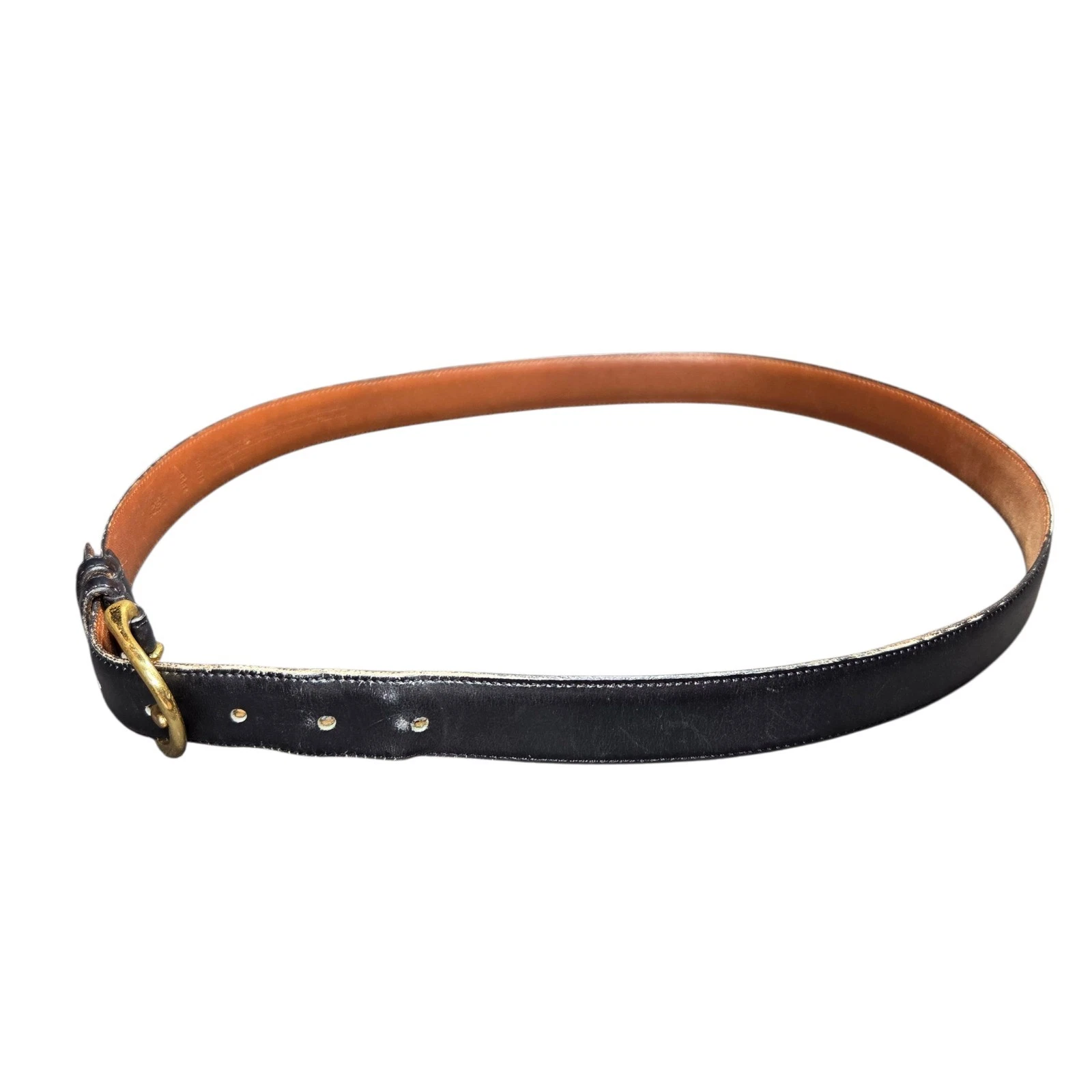 Cintura Coach vintage nera cintura pelle uomo taglia 40 ottone fibbia imbracatura 3858 USA