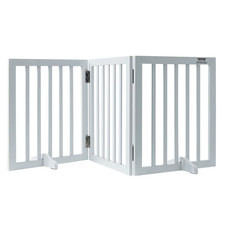 Succebuy Free Standing Dog Gate Freestanding Pet Gate 3 Panels Foldable Dog Gate