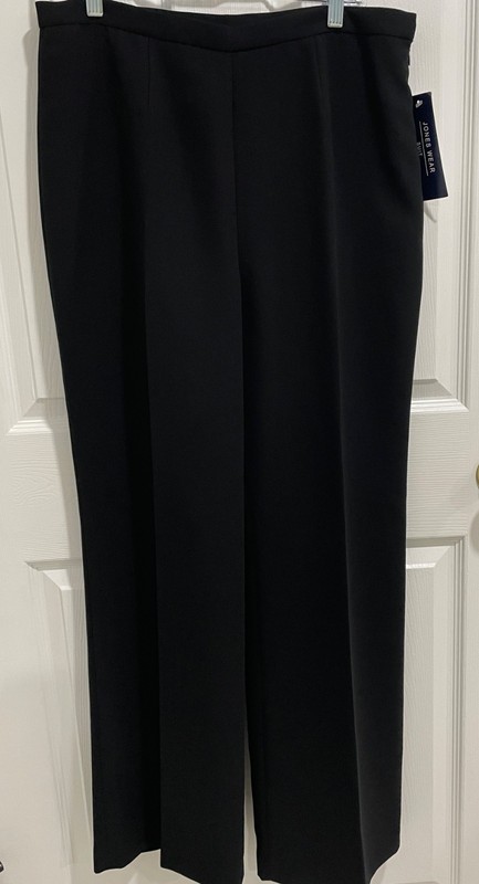 Nice Jones Black Lined Dressy Wide Leg Pants, Size 12, NWT