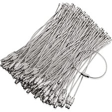 150 Pieces Wire Keychain Cable Stainless Steel Key Rings 1.5mm, 6 Inch Silver